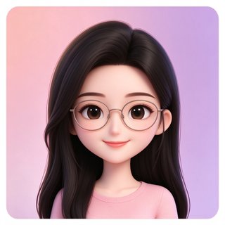 talai人设安安：温柔知性的长发眼镜少女头像