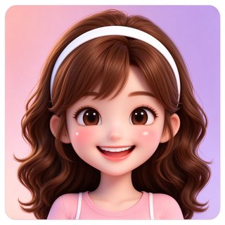 talai人设甜甜：元气甜妹的波浪卷发头像