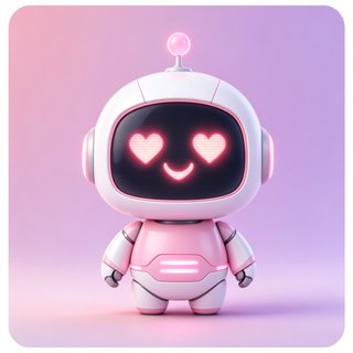 talai专属定制人设：粉色爱心AI机器人头像